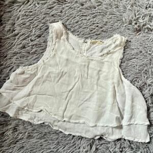 White Fairy Core Coquette Soft Girl Cottage Core Delicate Distressed Crop Tank